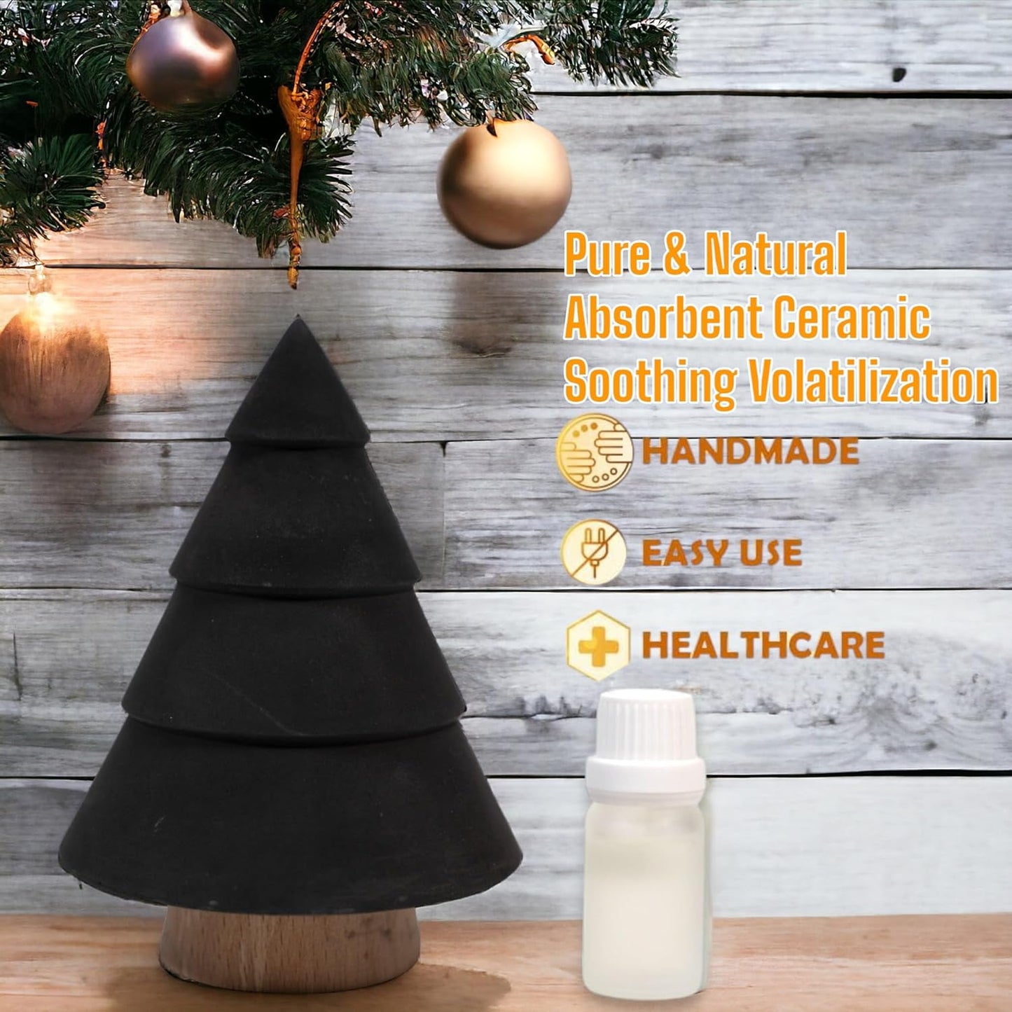 SINT Aroma Diffusers Christmas Tree, Non-Electric Aromatherapy Fragrance, Ceramic Diffusers in Car or Desk Office Decor