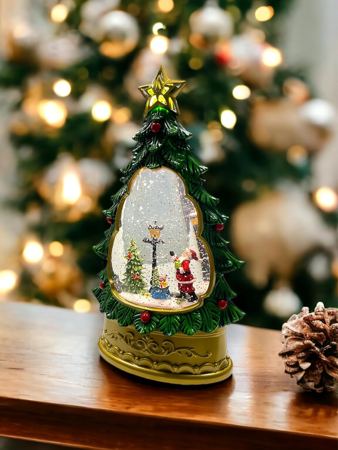 SINT Christmas Music Lighted Water Glitter Lamp for Home Decoration