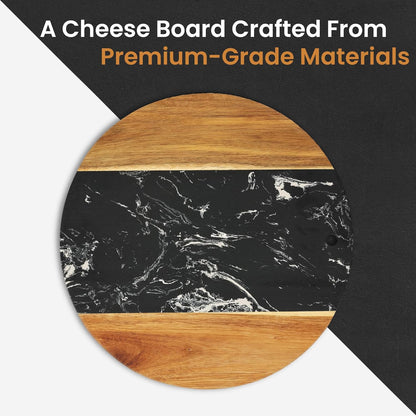 Wood & Marble Cutting Board Round