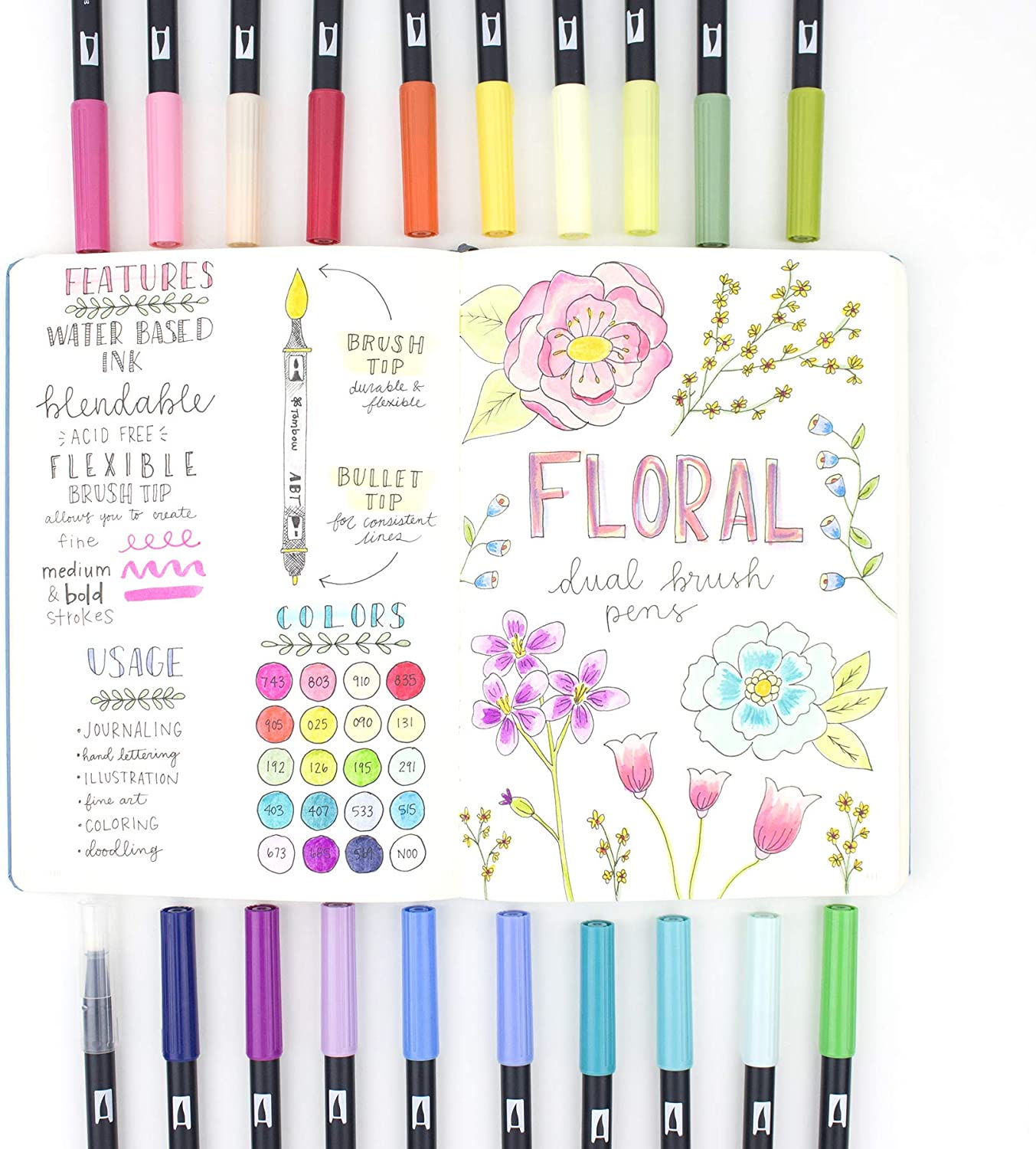 Tombow - Dual Brush Pen: Art Markers Floral Palette