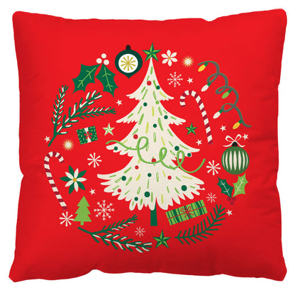 Christmas Pillow Cover Amazon Cross-border Red And Black Plaid Christmas Sofa Cushion Cover Plush Nordic Cushion