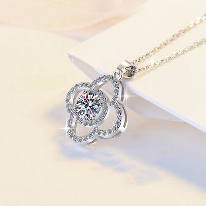 Women's Fashion Sterling Silver Moissanite Pendant Necklace