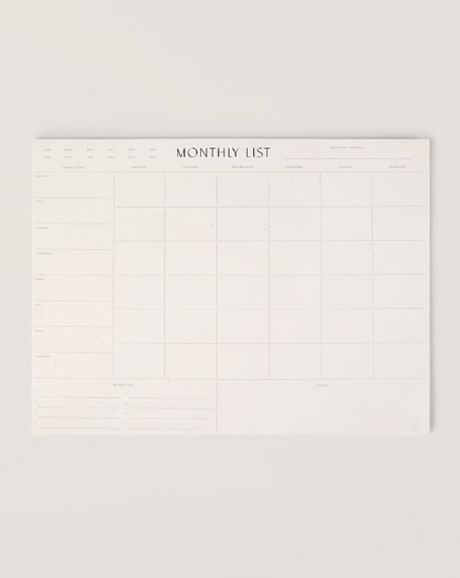 Monthly List Pad