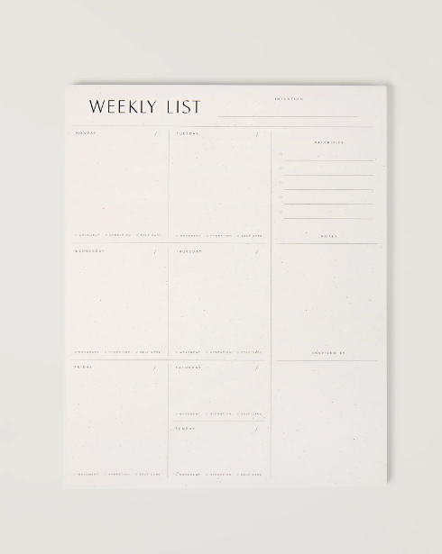 Weekly List Pad