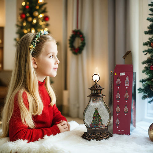 SINT Christmas Musical Snow Globe Spinning Water Glittering Lantern