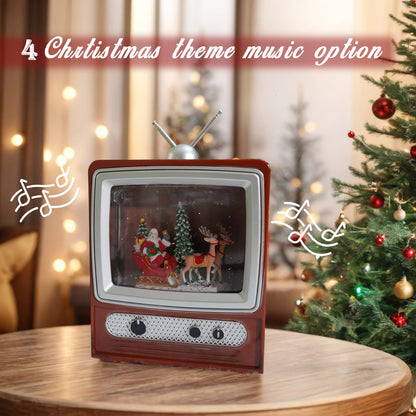 SINT Christmas Musical Retro Style TV Snow Globe Lantern