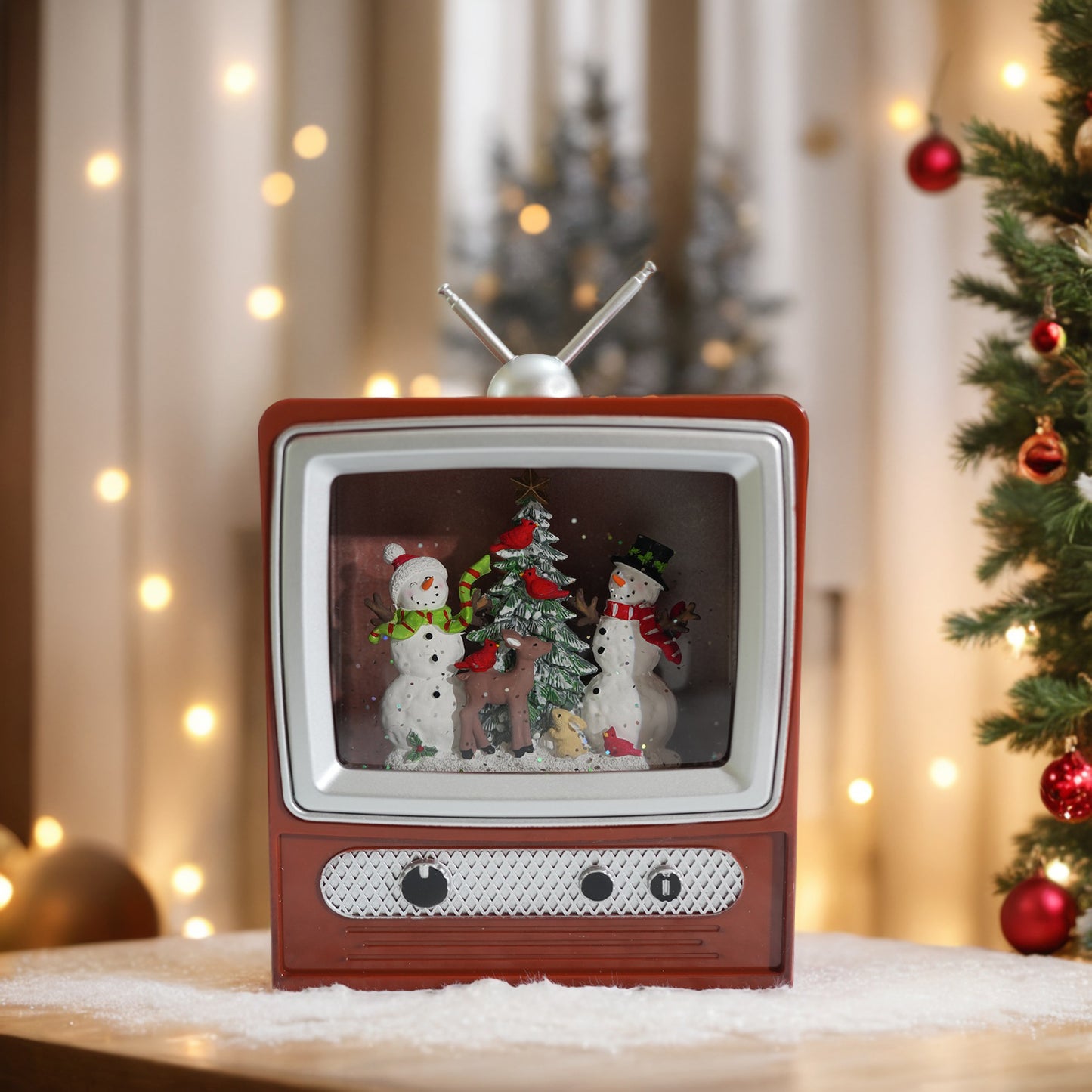 SINT Christmas Musical Retro Style TV Snow Globe Lantern