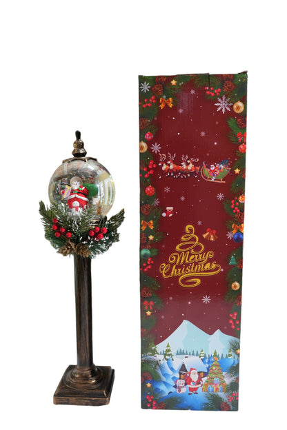 SINT Christmas Snow Globe Pole Lamp (Santa Claus Distributing Gifts)