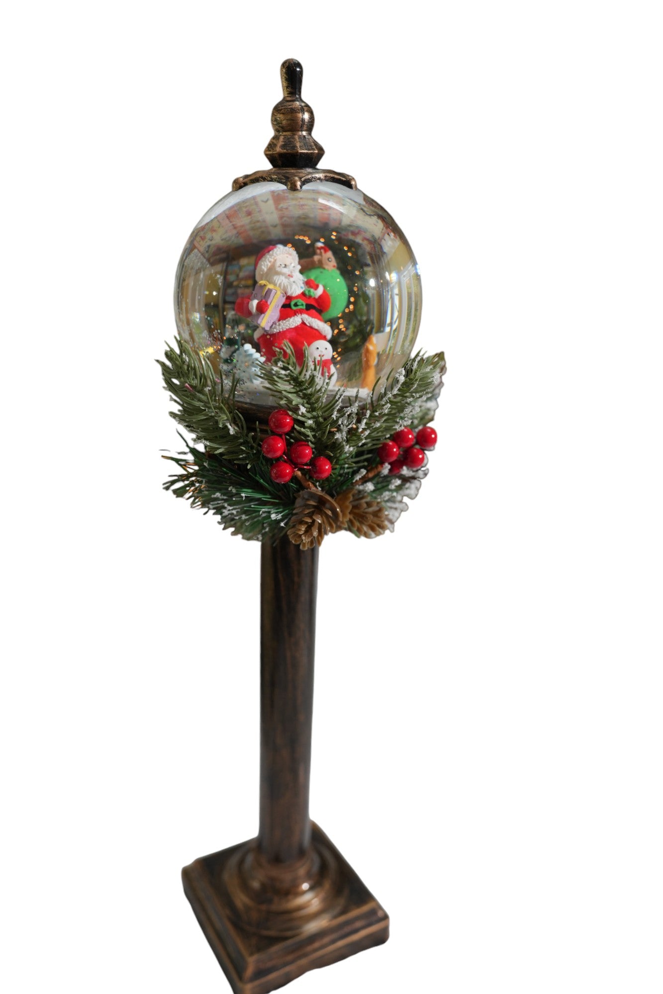 SINT Christmas Snow Globe Pole Lamp (Santa Claus Distributing Gifts)