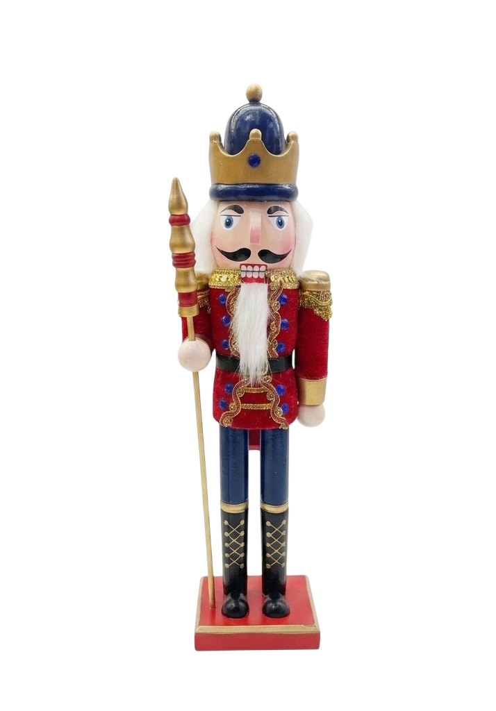 Wooden Nutcracker Soldier Figure Classic Christmas Tabletop Decoration for Shelves Countertops Mantels and Holiday Home Display