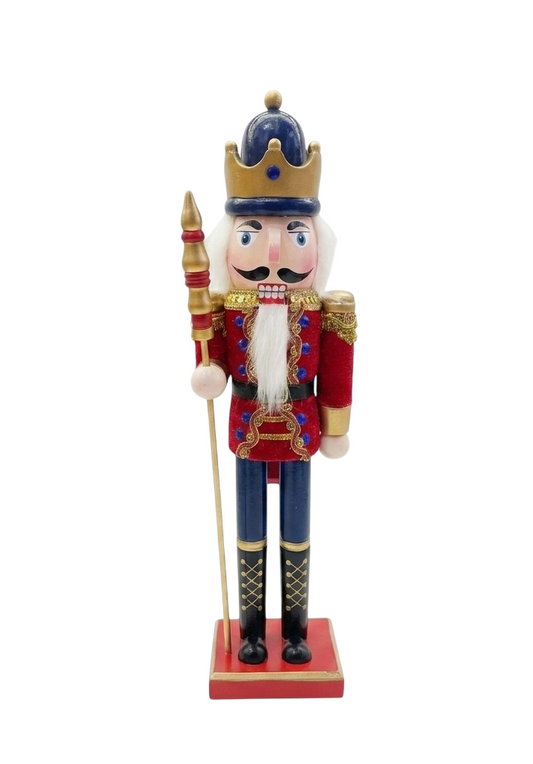 Wooden Nutcracker Soldier Figure Classic Christmas Tabletop Decoration for Shelves Countertops Mantels and Holiday Home Display
