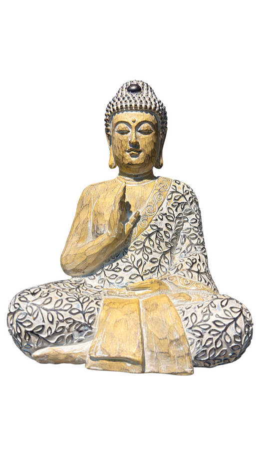 9 Inch Meditating Shakyamuni Sitting Buddha Figurine Statue for Home Decor Spiritual Sculptures for Alter Zen Garden Living Room Office Sacred Shrine Centerpiece