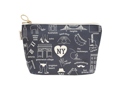 Maptote New York City Zip Pouches Gray