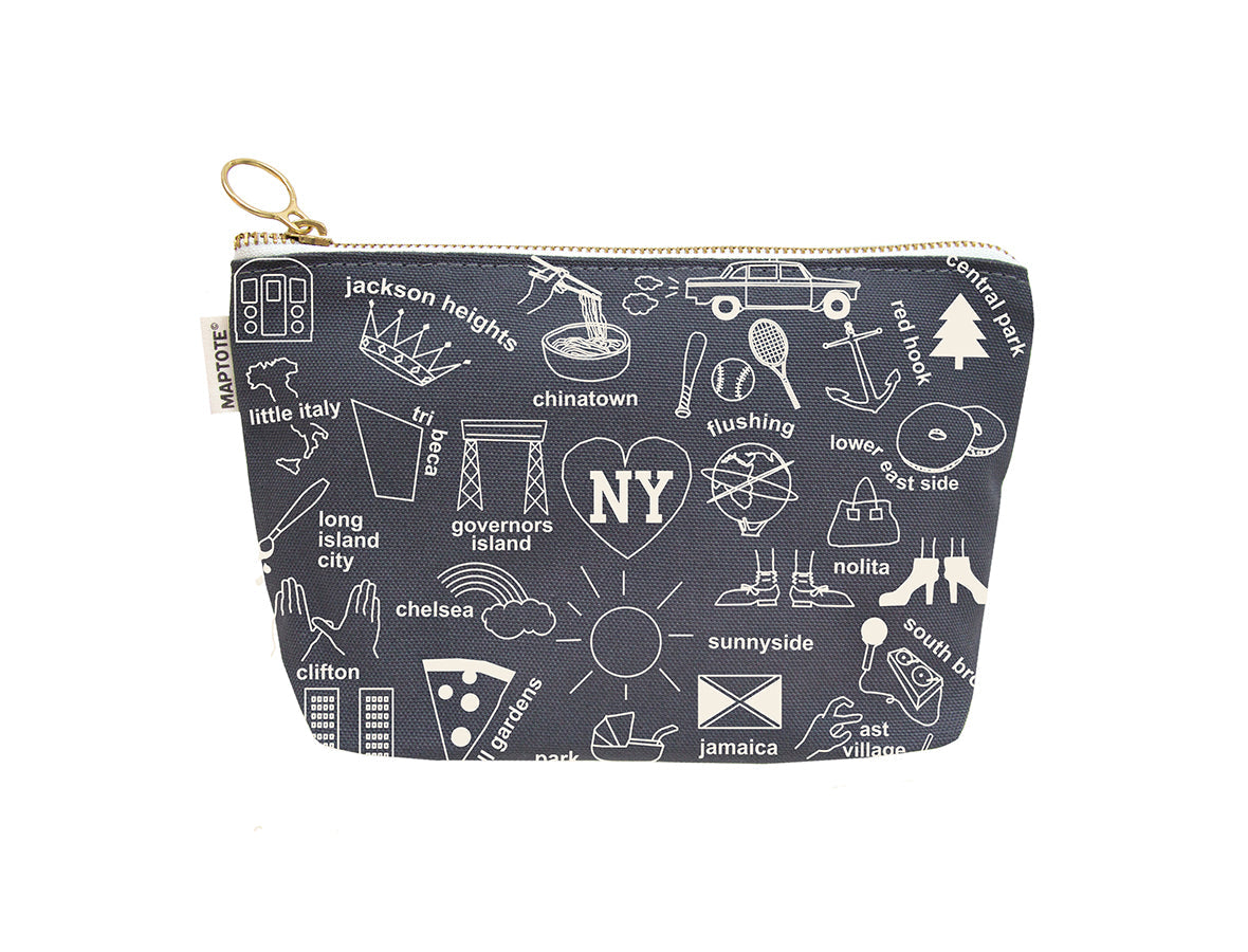 Maptote New York City Zip Pouches Gray