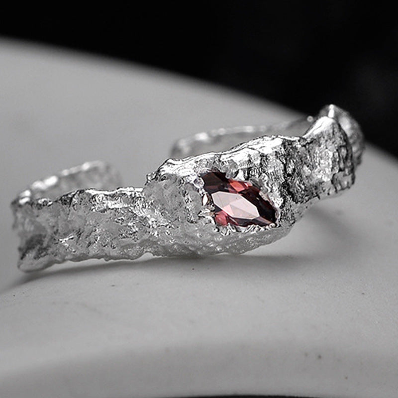Women's Sterling Silver Damaged Texture Ring