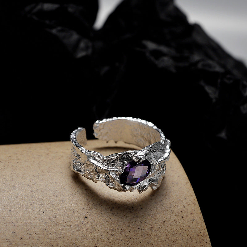 Irregular Broken Texture Ring For Women