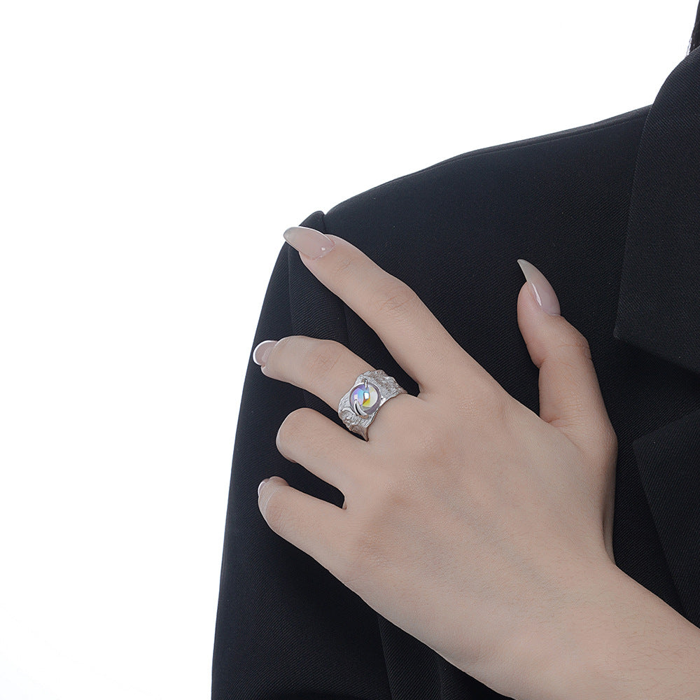 Women's Color Moonstone Index Finger Ring
