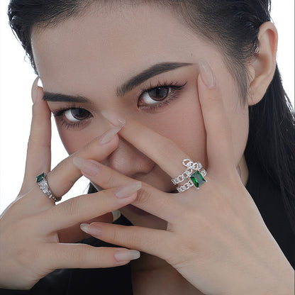 Emerald Ring Fashion Personality Female