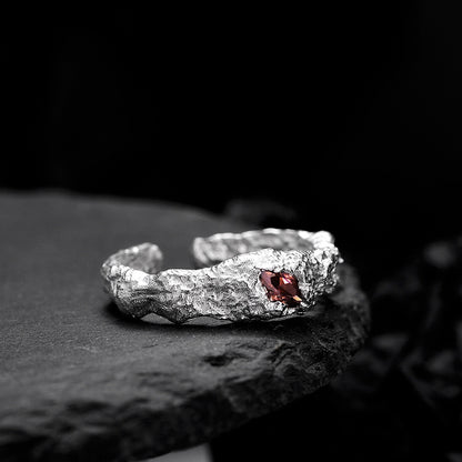 Women's Sterling Silver Damaged Texture Ring