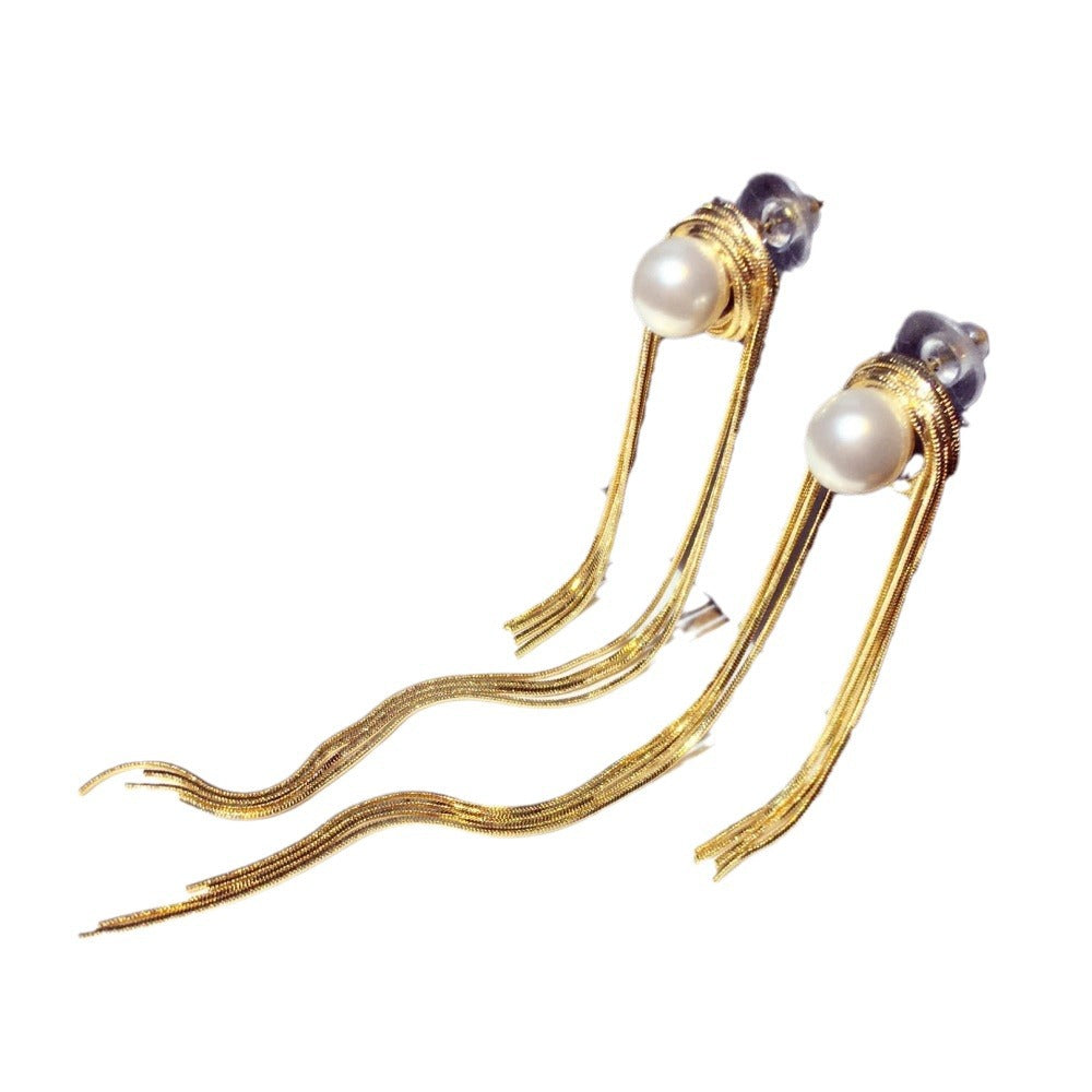 Women's Fashion Pearl Tassel Earrings