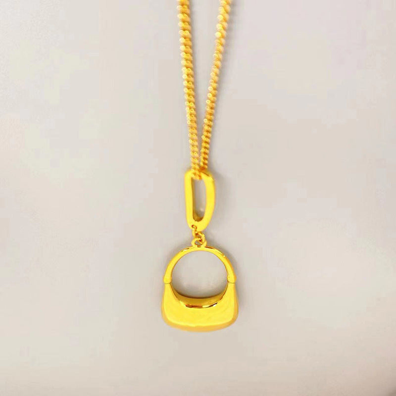 French Gold High Sense Stylish Elegant Necklace
