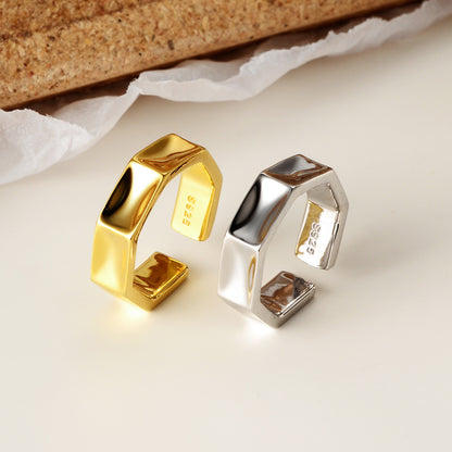 Glossy Geometric Ring For Women