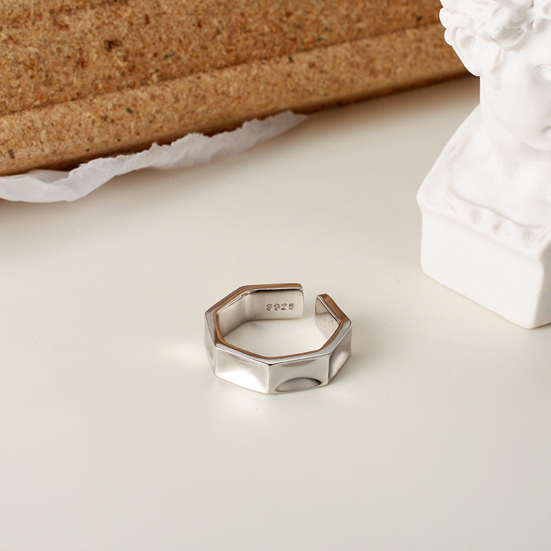 Glossy Geometric Ring For Women