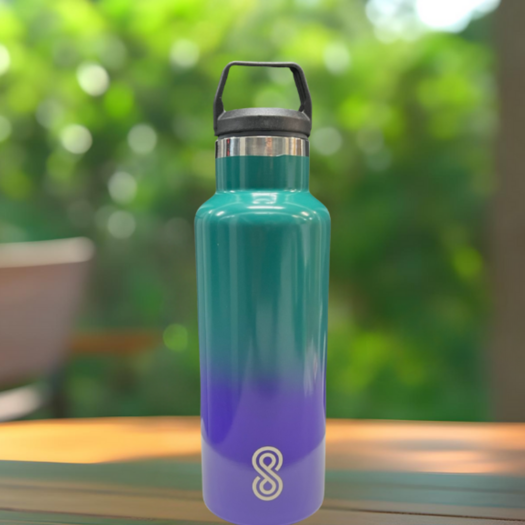 Water Bottle - 25 Oz, Leak Proof - Stainless Steel | Blue Lagoon