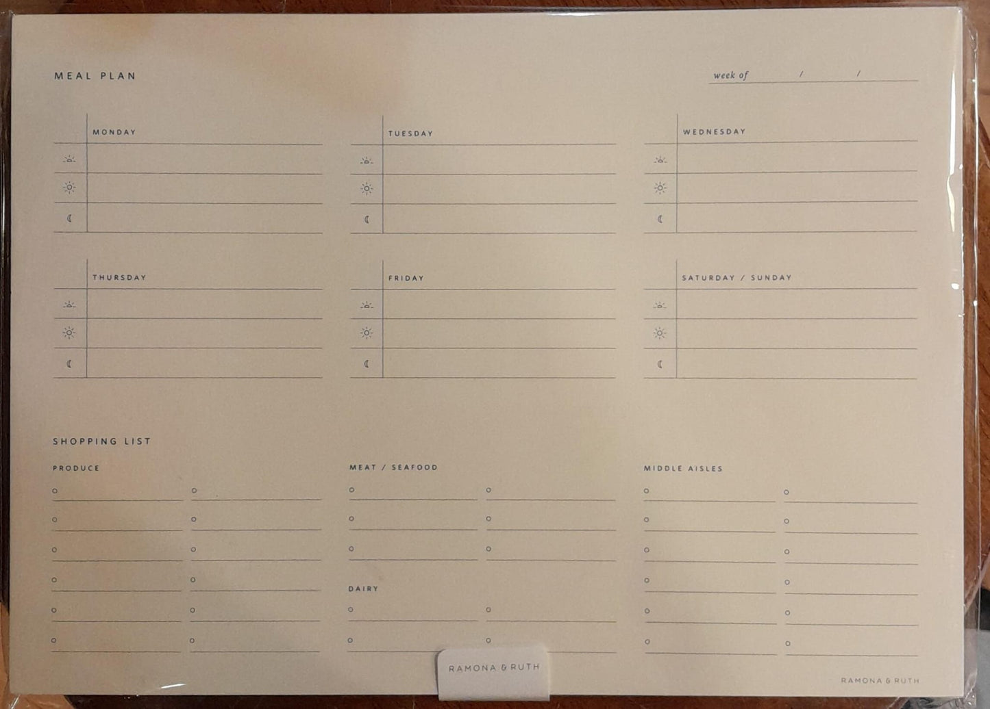 Weekly Meal Planner Notepad