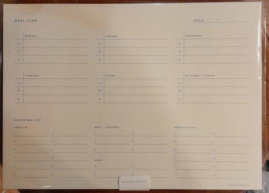 Weekly Meal Planner Notepad