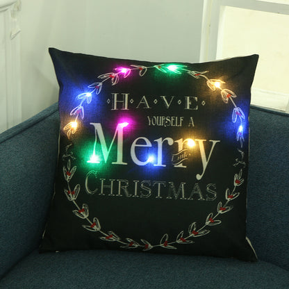 Home Pillow Cover Creative Led Colored Lamp Christmas Theme