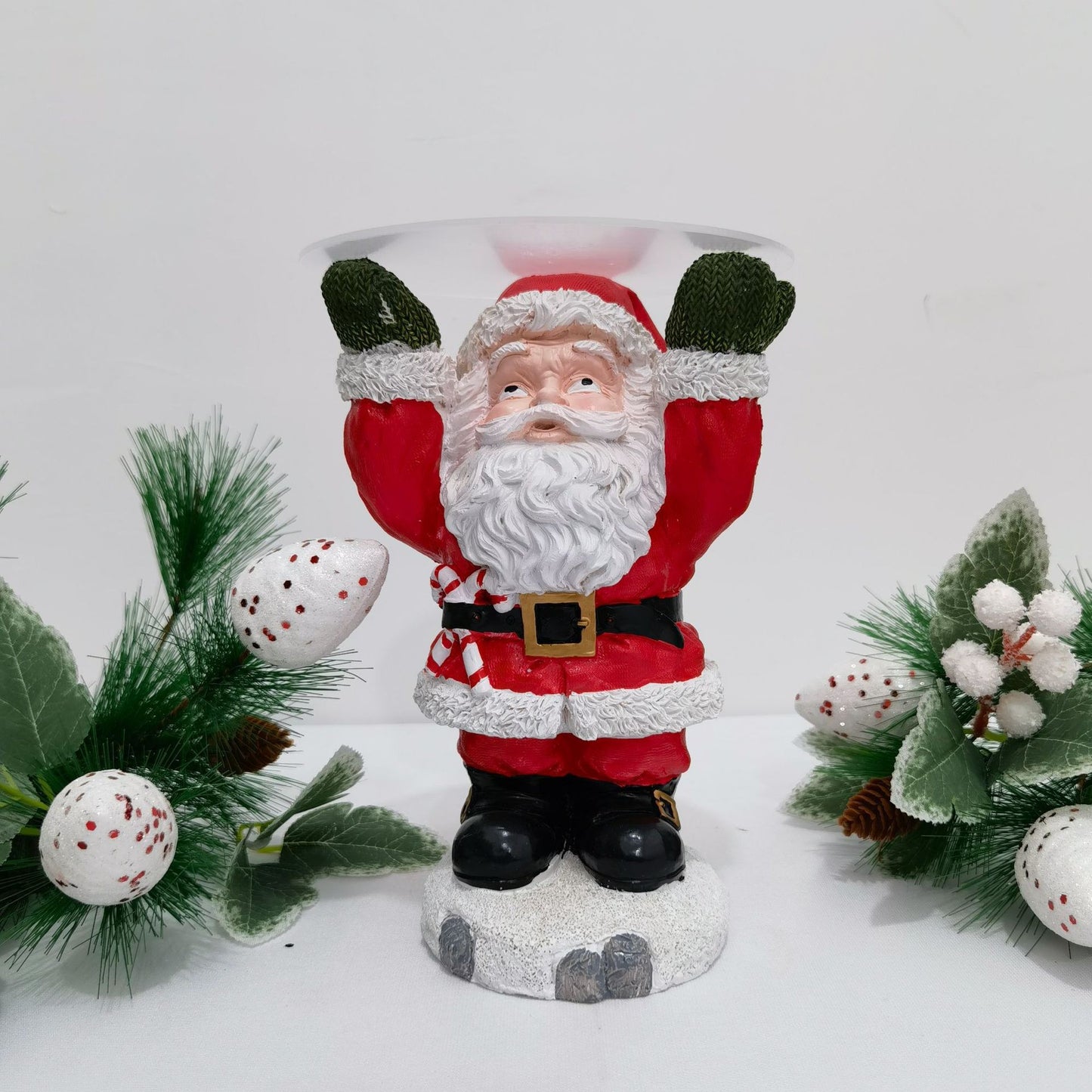 Santa Waiter Tray Sculptured Ornaments