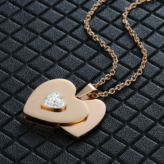 Best Friend Gift Peach Heart Combination Necklace