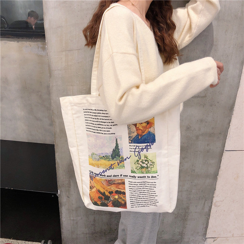 Literary Homemade Vintage Printed Canvas Bags