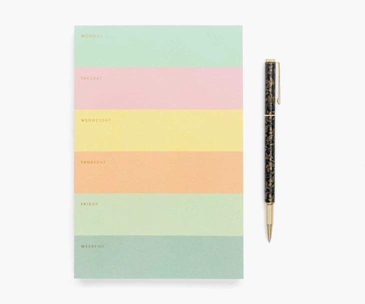 Color Block Weekly Large Memo Notepad