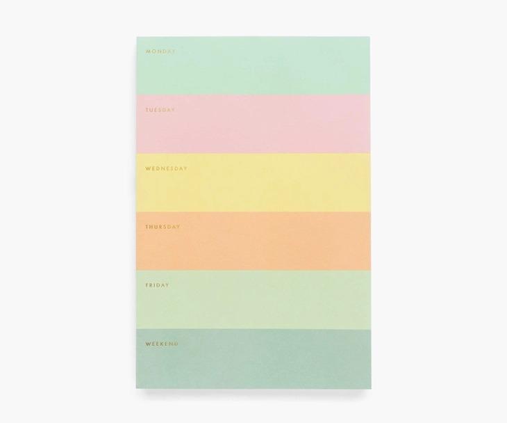 Color Block Weekly Large Memo Notepad