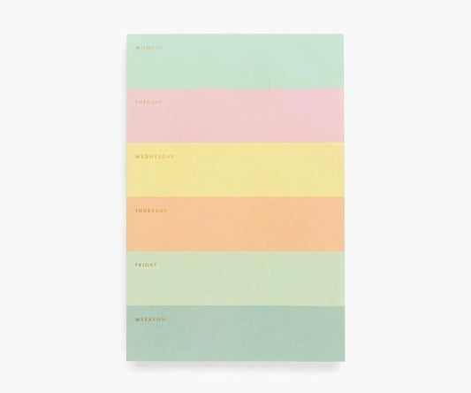 Color Block Weekly Large Memo Notepad