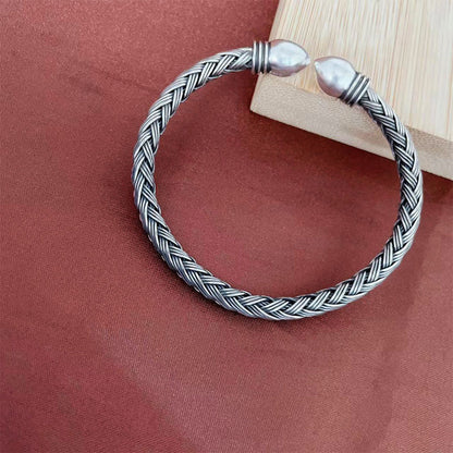 S999 Pure Silver Hand-woven Personalized Retro And Fashion All-matching Bracelet