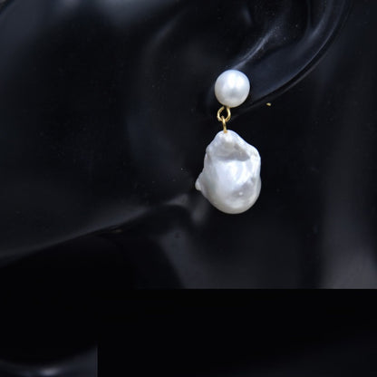 Exaggerated Baroque Tail Bead Stud Earrings