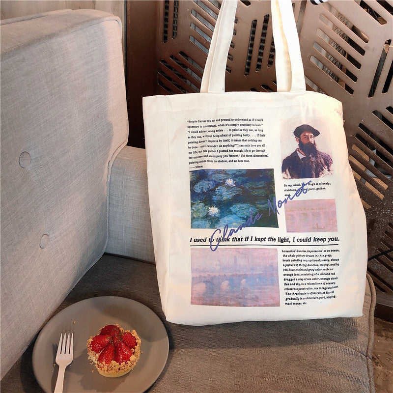 Literary Homemade Vintage Printed Canvas Bags