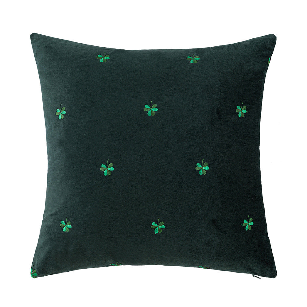 Big Four-Leaf Clover Velvet Pillow Cover