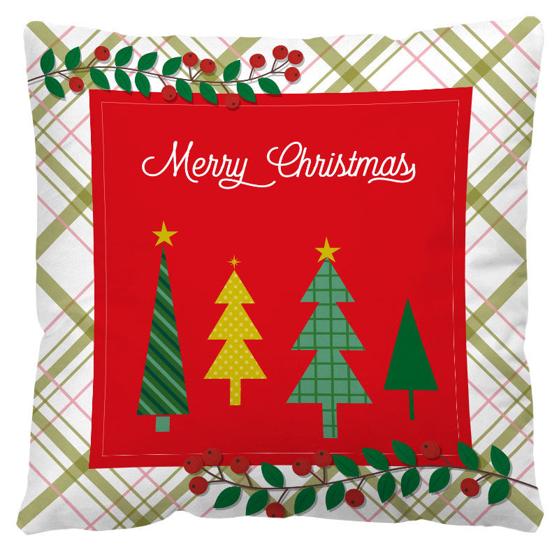 Christmas Pillow Cover Amazon Cross-border Red And Black Plaid Christmas Sofa Cushion Cover Plush Nordic Cushion