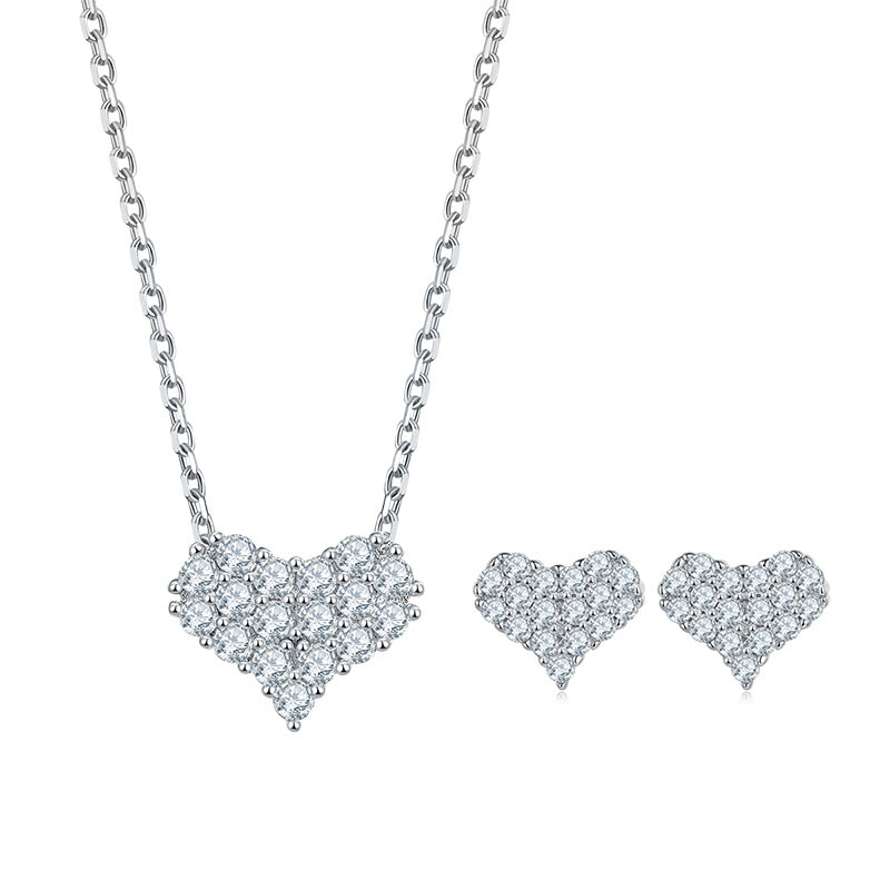Love Pendant At First Sight Multi-diamond Micro-inlaid Necklace S925 Silver Accessories