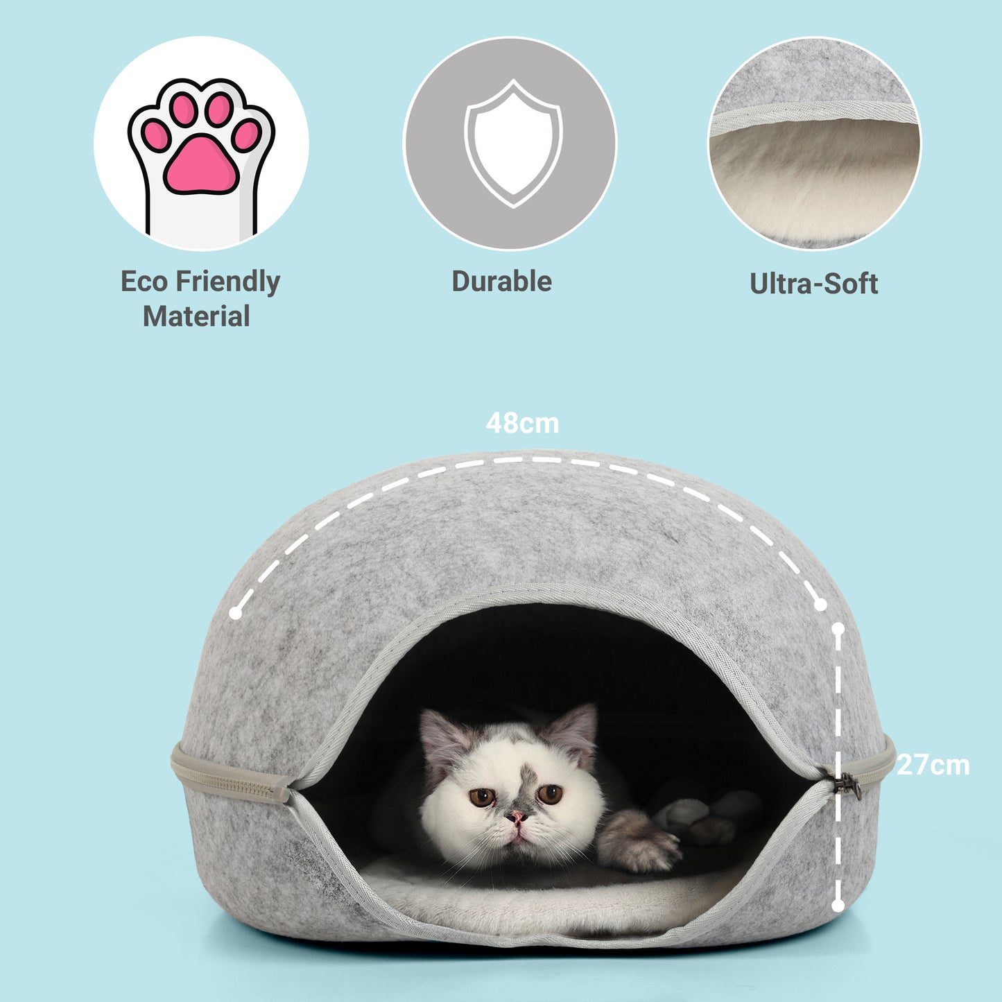 Calming Anti Anxiety Cave Bed for Cats