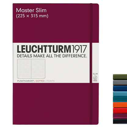 Notebook Master Slim(A4+) Hardcover,121 Numbered Pages,Nordic Blue