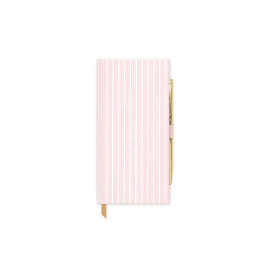 Pink Pinstripe Vintage Sass - Bookcloth Cover Book Bound W/Pen