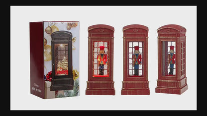 SINT Christmas Musical Phone Booth Snow Globe with King Scene for Christmas Decoration