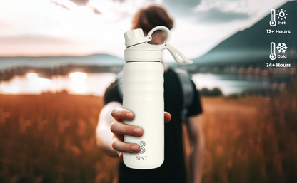 Vacuum Insulated Water Bottle- Leak Proof 24 oz| 700 ML Creamy