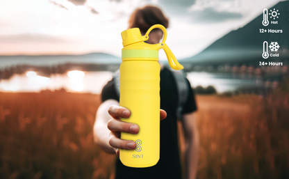 Vacuum Insulated Water Bottle- Leak Proof 24 oz| 700 ML Yellow