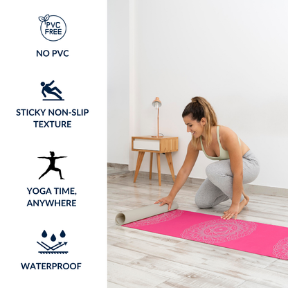 Premium 6mm Print Reversible Yoga Mat- Chakra Blush